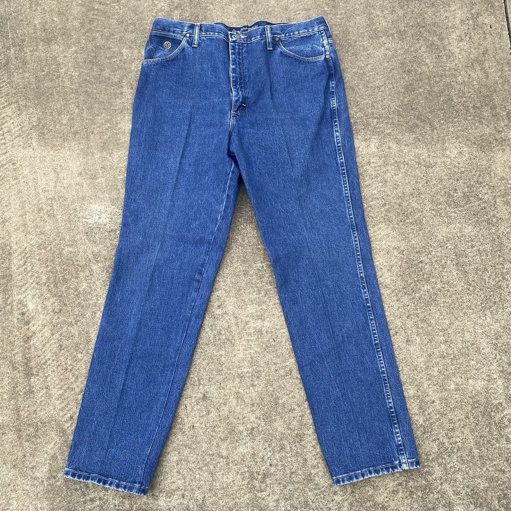 Wrangler George Strait Collection Cowboy Cut Jeans Men 38x32 Dark Blue Denim VGC